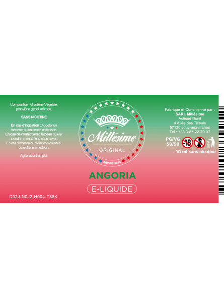 Millésime | E-liquide | Gamme Original 10ML | Angoria
