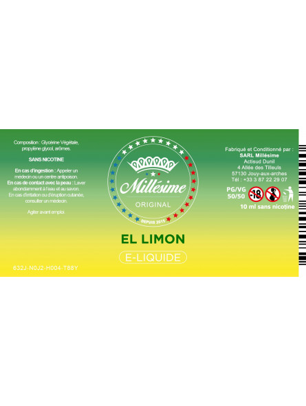 Millésime | E-liquide | Gamme Original 10ML | El Limon Millésime | E-liquide | Gamme Original 10ML | El Limon