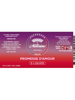 Millesime / E-Liquide / Promesse d'amour / Fruité / 10ML