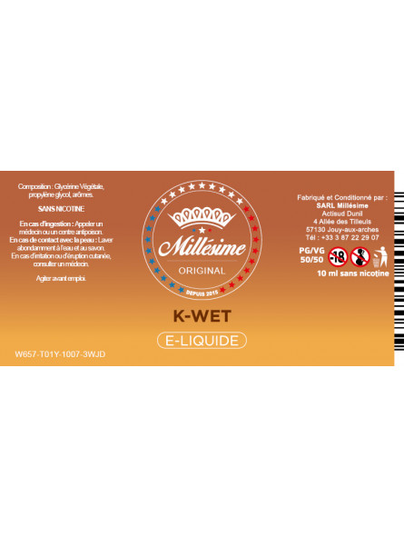 Millésime | E-liquide | Gamme Original 10ML | Kwet