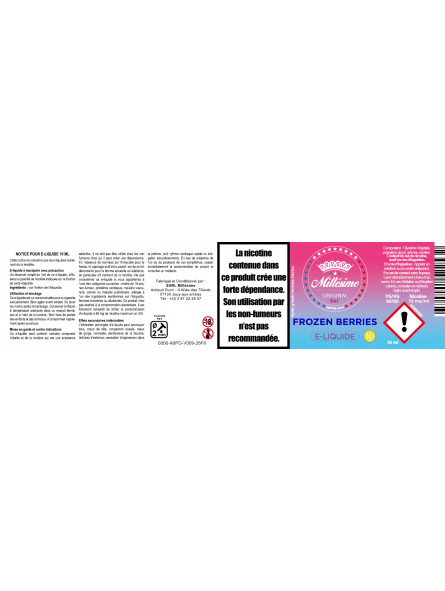 Millesime / E-Liquide Sels de nicotine / Frozen Berries / Fruité / 10ML Millesime / E-Liquide Sels de nicotine / Frozen Berries / Fruité / 10ML