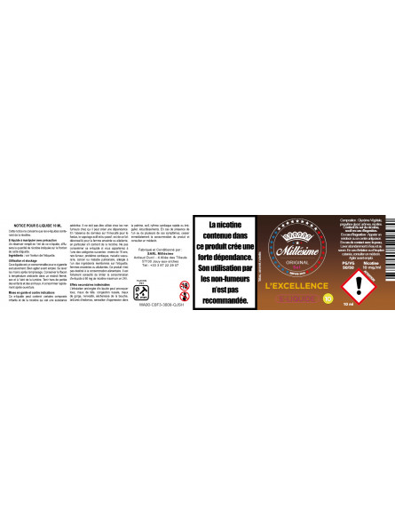 Millesime / E-Liquide Sels de nicotine / Excellence / Classic / 10ML Millesime / E-Liquide Sels de nicotine / Excellence / Classic / 10ML
