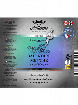Millésime | E-liquide | Gamme Silver 50ML | Baie Noire Menthe