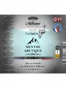 Millésime | E-liquide | Gamme Silver 50ML | Menthe Arctique