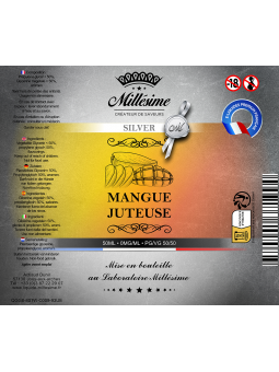 Millésime | E-liquide | Gamme Silver 50ML | Mangue Juteuse