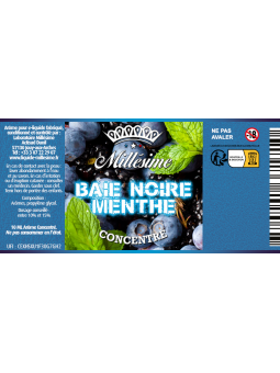 Millésime | E-liquide | Gamme Silver Concentré 10ML | Baie Noire Menthe