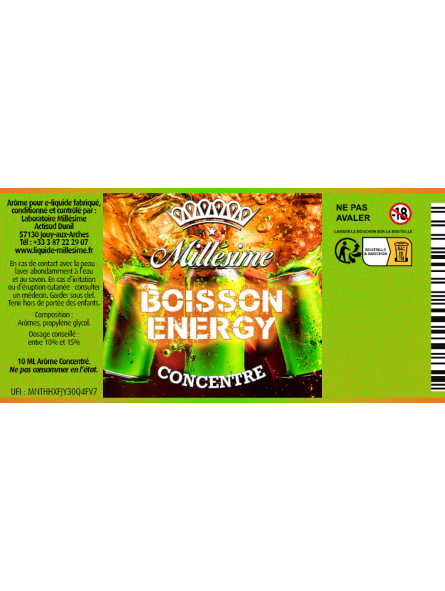 Millésime | E-liquide | Gamme Silver Concentré 10ML | Boisson Energy