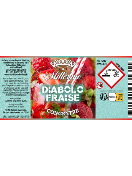 Millésime | E-liquide | Gamme Silver Concentré 10ML | Diabolo Fraise