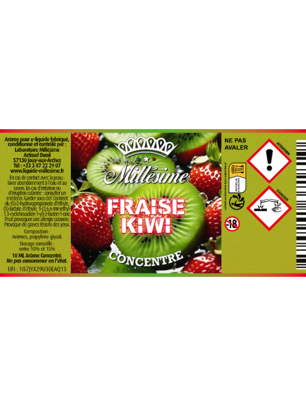 Millésime | E-liquide | Gamme Silver Concentré 10ML | Fraise Kiwi