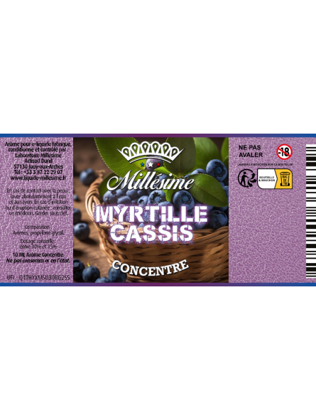 Millésime | E-liquide | Gamme Silver Concentré 10ML | Myrtille Cassis