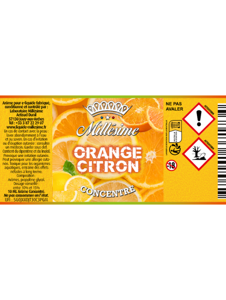 Millésime | E-liquide | Gamme Silver Concentré 10ML | Orange Citron