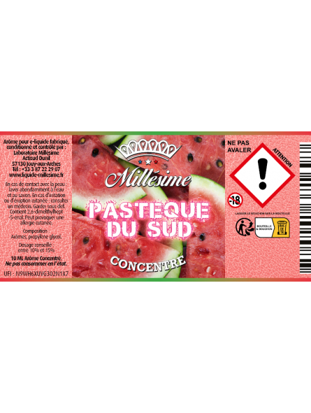Millésime | E-liquide | Gamme Silver Concentré 10ML | Pastèque Du Sud