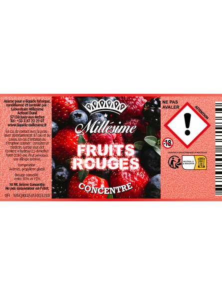Millésime | E-liquide | Gamme Silver Concentré 10ML | Fruits Rouges