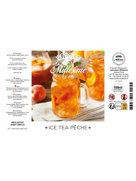 Millésime | E-liquide | Gamme Original 100ML | Ice Tea Peche