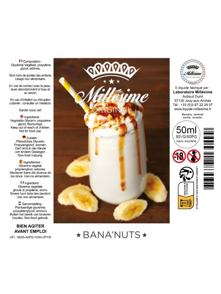 Millésime | E-liquide | Gamme Original 50ML | Bana'nuts