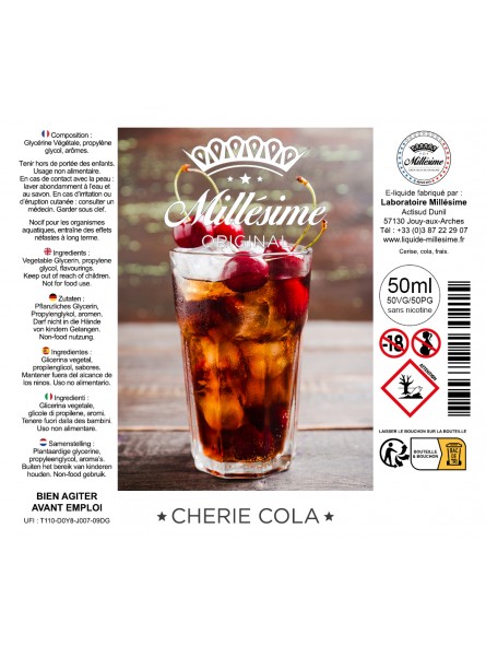 Millésime | E-liquide | Gamme Original 50ML | Cherie Cola / 50ML