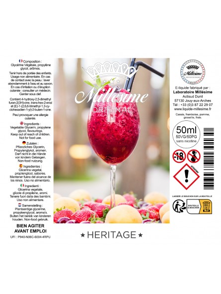 Millesime / E-Liquide / Héritage / Gamme ORIGINAL / 50ML