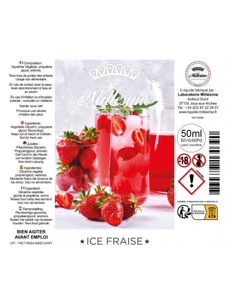 E-liquide | Gamme Original 50ML | Ice Fraise / MILLESIME / VAPE