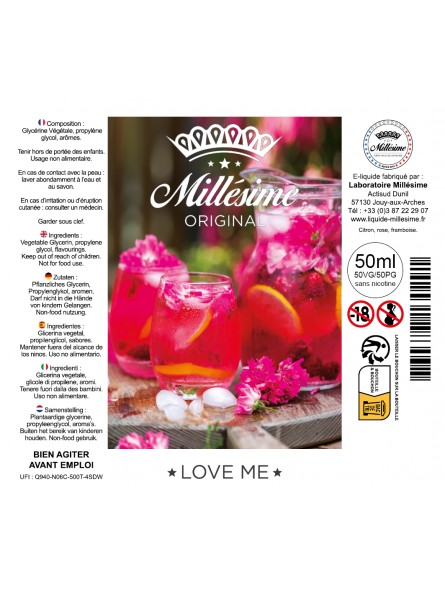 Millésime | E-liquide | Gamme Original 50ML | Citronnade /  Rose / 50ML