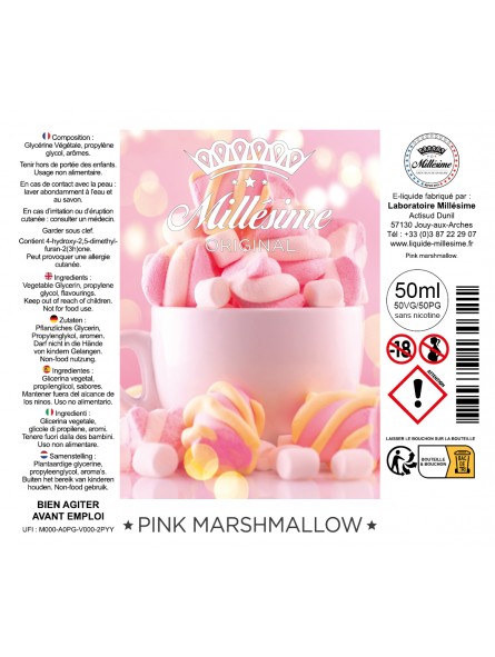 Millésime | E-liquide | Gamme Original 50ML | Pink Marshmallow