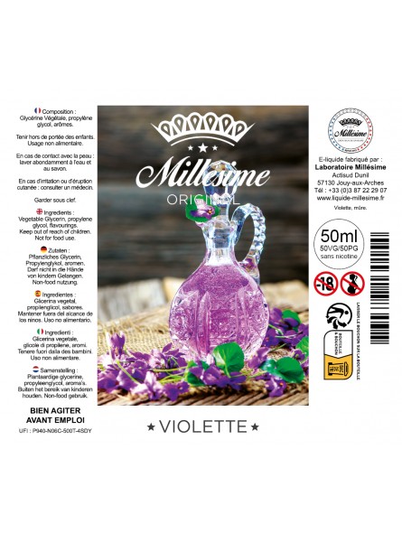 Millésime | E-liquide | Gamme Original 50ML | Violette