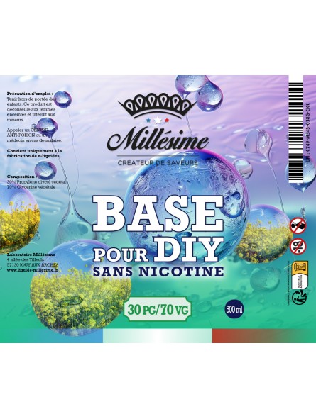 Millesime / Bases / Base végétale / 30PG70VG / 500ml