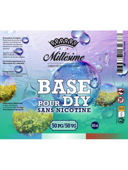 Millesime / Bases / Base végétale  / 50PG50VG / 500ml