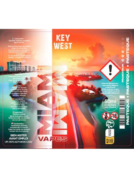Millesime / E-Liquide / Key West / Gamme Miami Vapes / 50ML