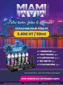 PACK PRESENTOIR MIAMI VAPES (72 bouteilles)