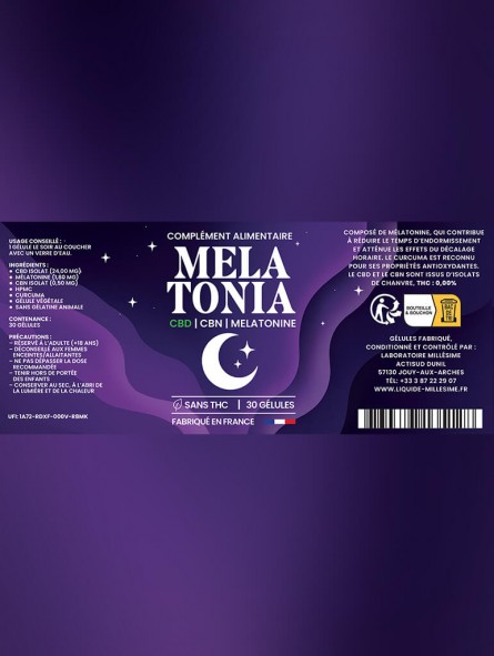 Millésime | CBD | Gélules MELATONIA Millésime | CBD | Gélules MELATONIA