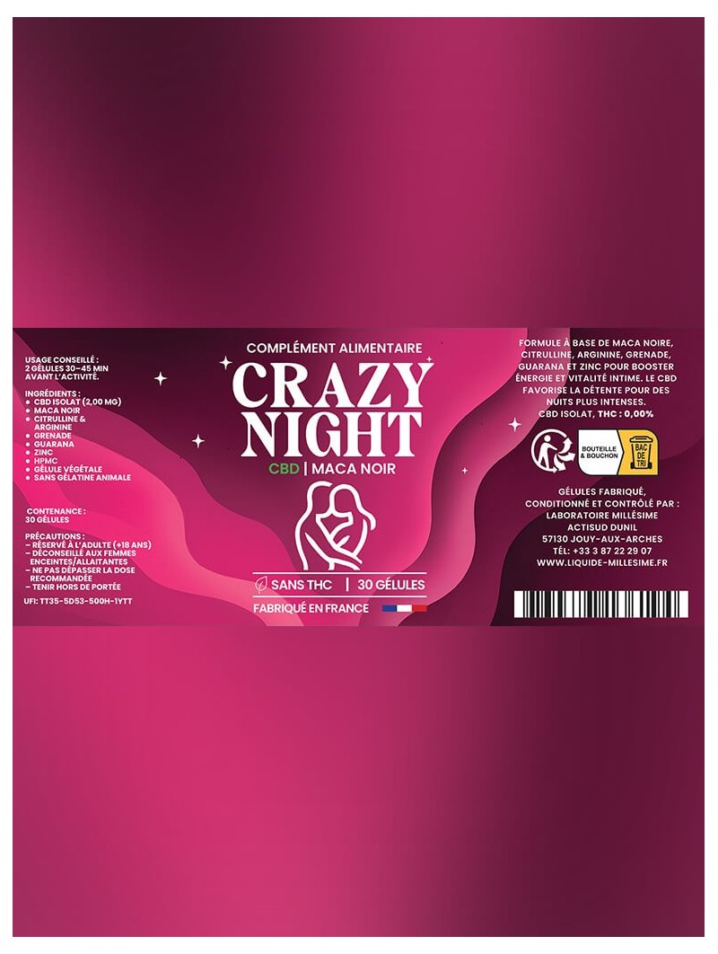 Millsime | CBD | Glules CRAZY NIGHT
