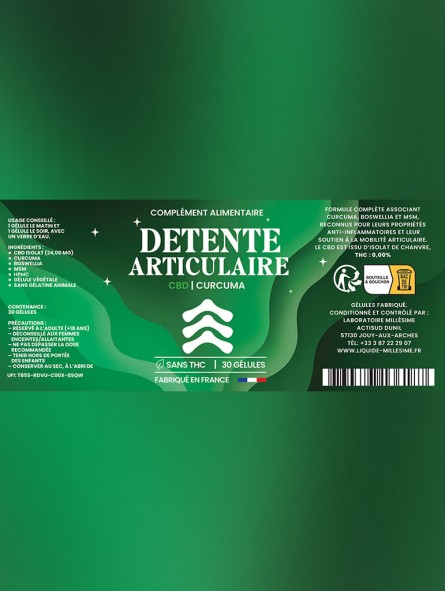Millésime | CBD | Gélules DETENTE ARTICULAIRE