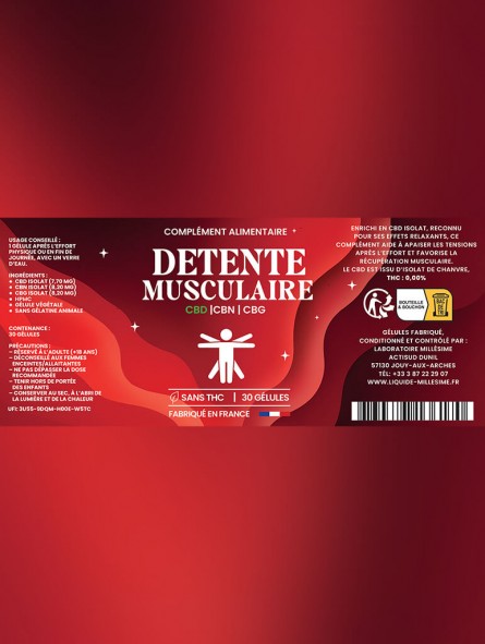 Millésime | CBD | Gélules DETENTE MUSCULAIRE Millésime | CBD | Gélules DETENTE MUSCULAIRE