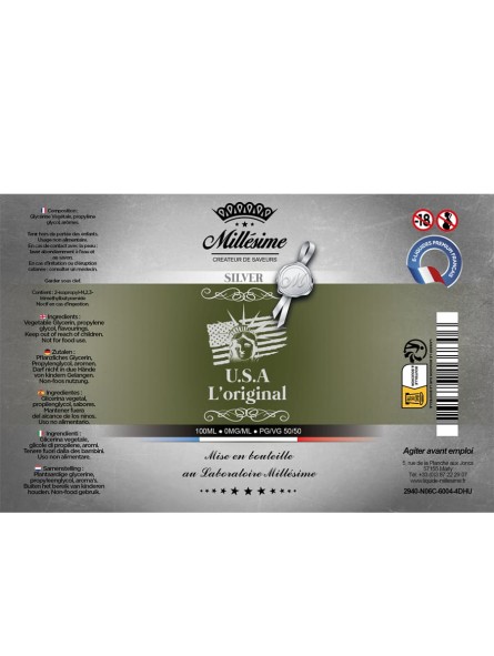 Millésime | E-liquide | Gamme Silver 100ML | USA L'ORIGINAL