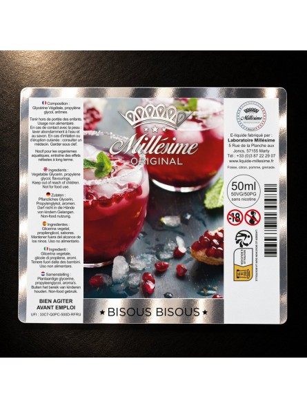 Millésime | E-liquide | Gamme Original 50ML | Bisous Bisous