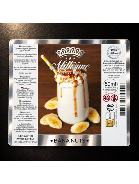 Millésime | E-liquide | Gamme Original 50ML | Bana'nuts