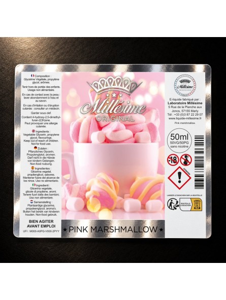 Millésime | E-liquide | Gamme Original 50ML | Pink Marshmallow