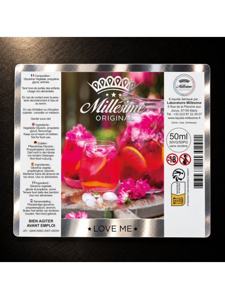 Millésime | E-liquide | Gamme Original 50ML | Citronnade /  Rose / 50ML