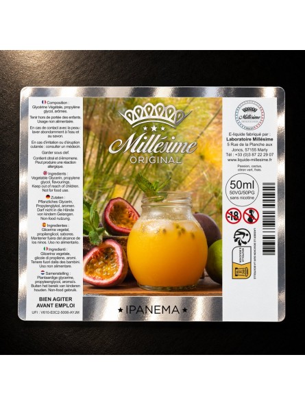 Millésime | E-liquide | Gamme Original 50ML | Ipanema / 50ML