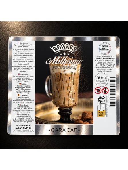 Millésime | E-liquide | Gamme Original 50ML | Cara'caf / 50ML