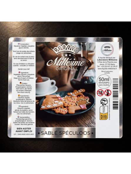 Millesime / E-Liquide / Sablé Speculoos / Gamme ORIGINAL / 50ML