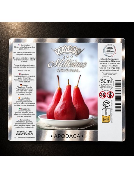 Millesime / E-Liquide / Apodaca / Gamme ORIGINAL / 50ML