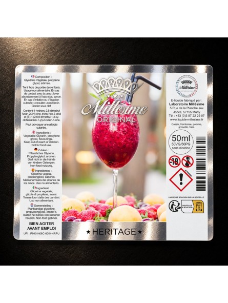 Millesime / E-Liquide / Héritage / Gamme ORIGINAL / 50ML