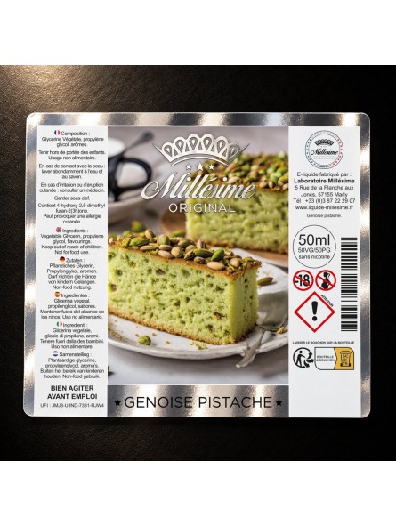 Millésime | E-liquide | Gamme Original 50ML | Génoise Pistache