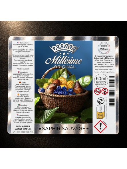 Millésime | E-liquide | Gamme Original 50ML | Saphir Sauvage